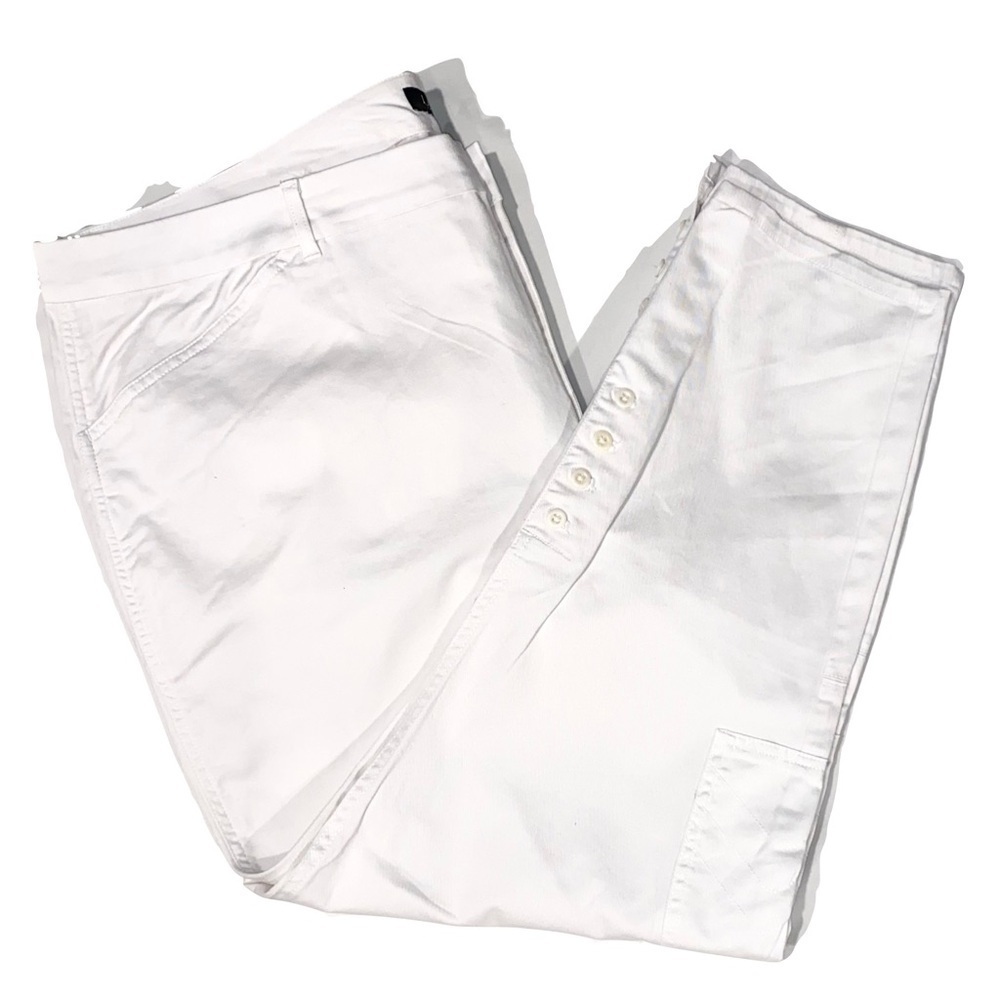 NWT Lauren Ralph Lauren White Cotten Stretch 4 Pockets Pants Equestrian Size 22W
